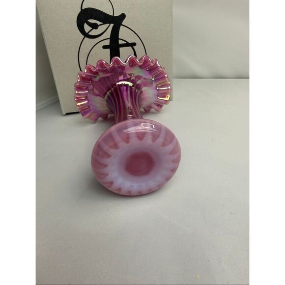 Fenton Opalescent Plum Tulip-Jack in the Pulpit Vase with Box - Picture 8 of 8